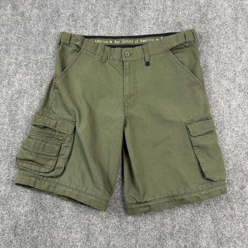 Boy Scouts America Youth Cargo Uniform Shorts Size 20 Olive Green Convertible